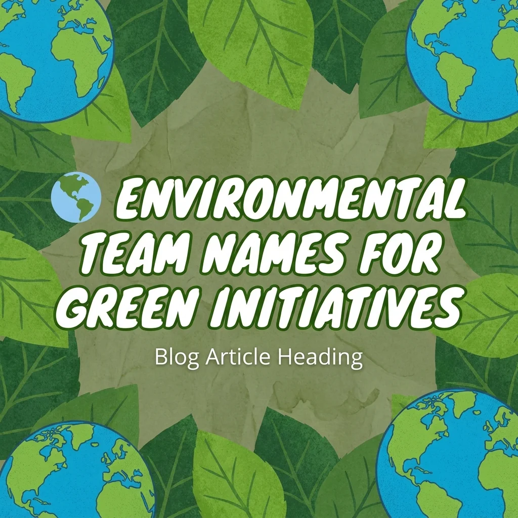 Environmental team names for green initiatives, sustainability, and eco-friendly projects