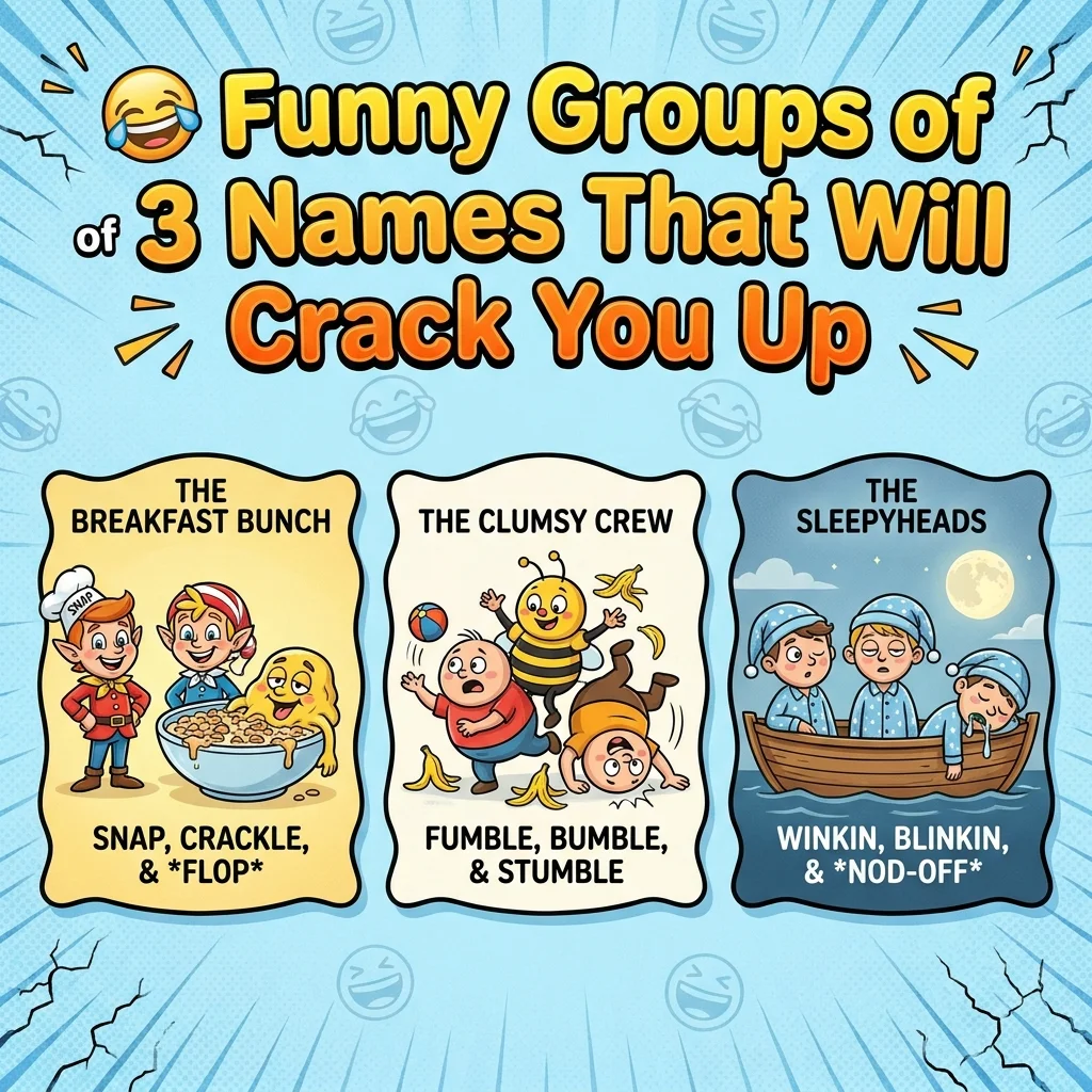 ๐ Funny Groups of 3 Names That Will Crack You Up