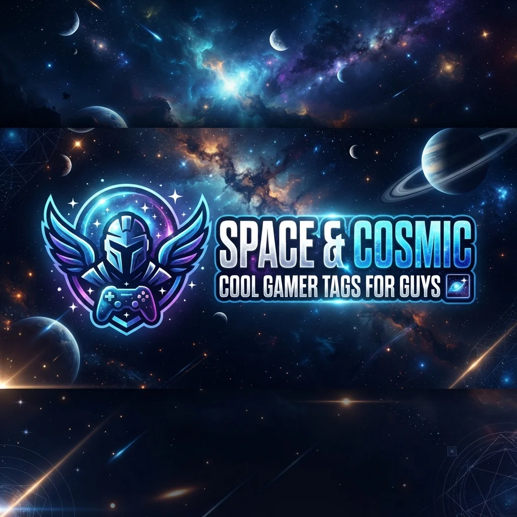 Space and cosmic cool gamer tags for guys with futuristic and galaxy-inspired gaming ideas