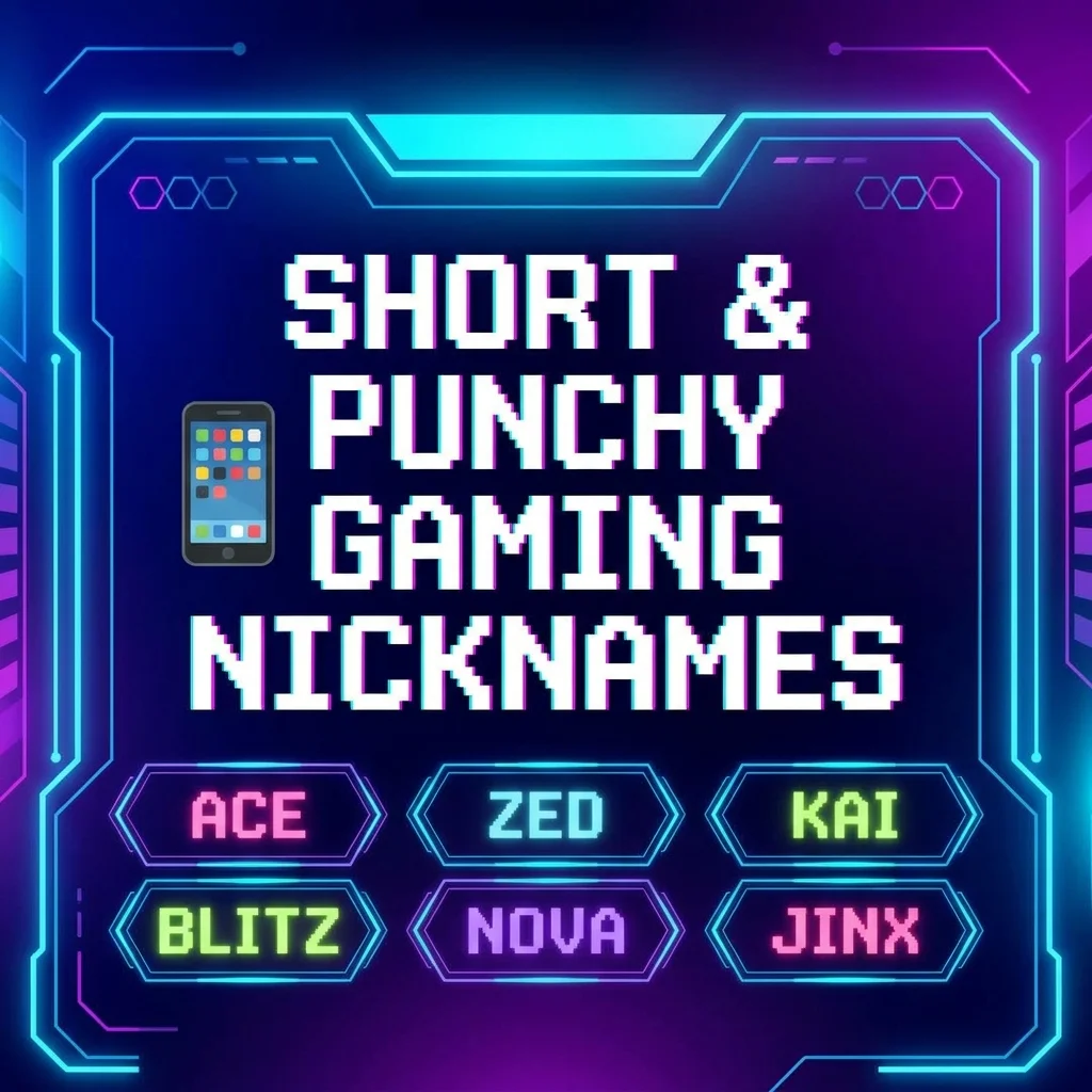 📱 Short & Punchy Gaming Nicknames