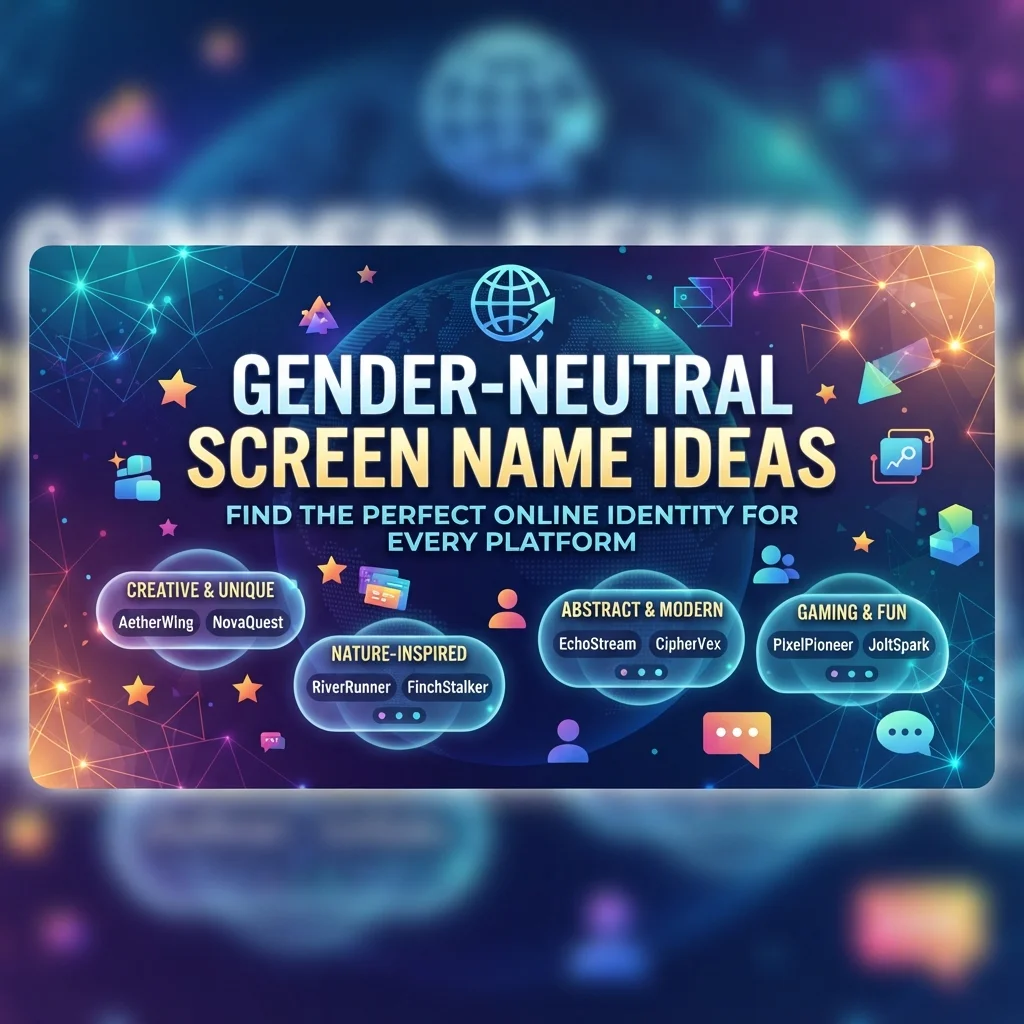 🌐 Gender-Neutral Screen Name Ideas