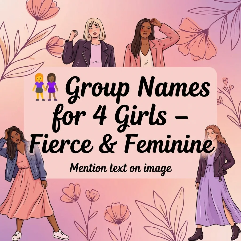 👯‍♀️ Group Names for 4 Girls – Fierce & Feminine