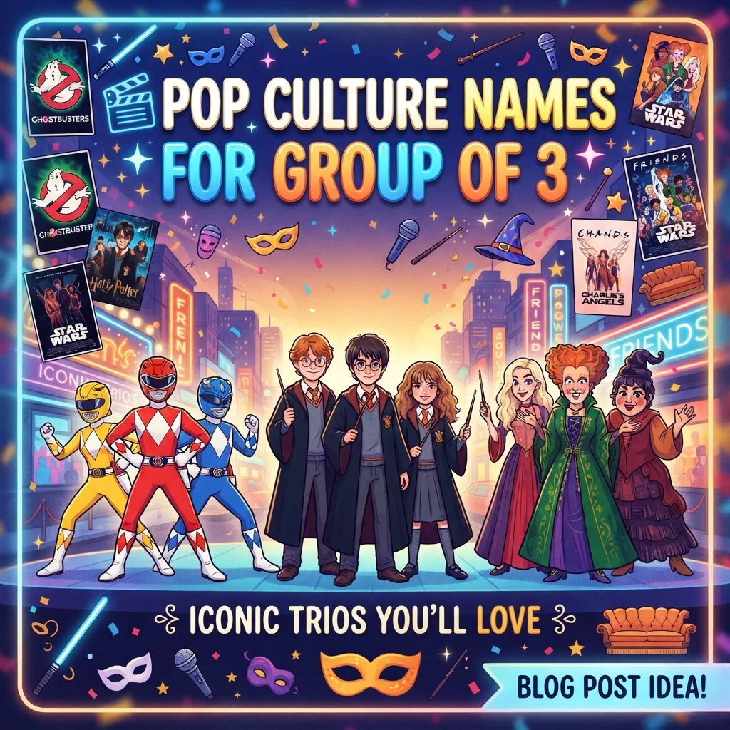 🎬 Pop Culture Names for Group of 3