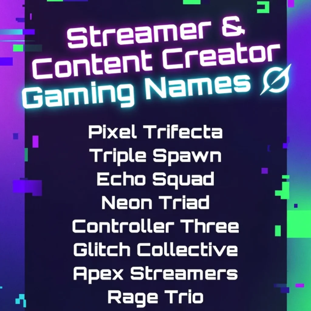 Streamer & Content Creator Gaming Names 📺
