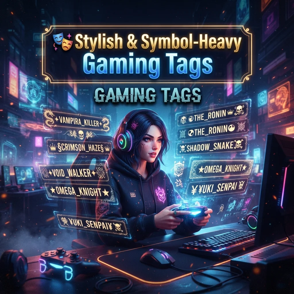 🎭 Stylish & Symbol-Heavy Gaming Tags