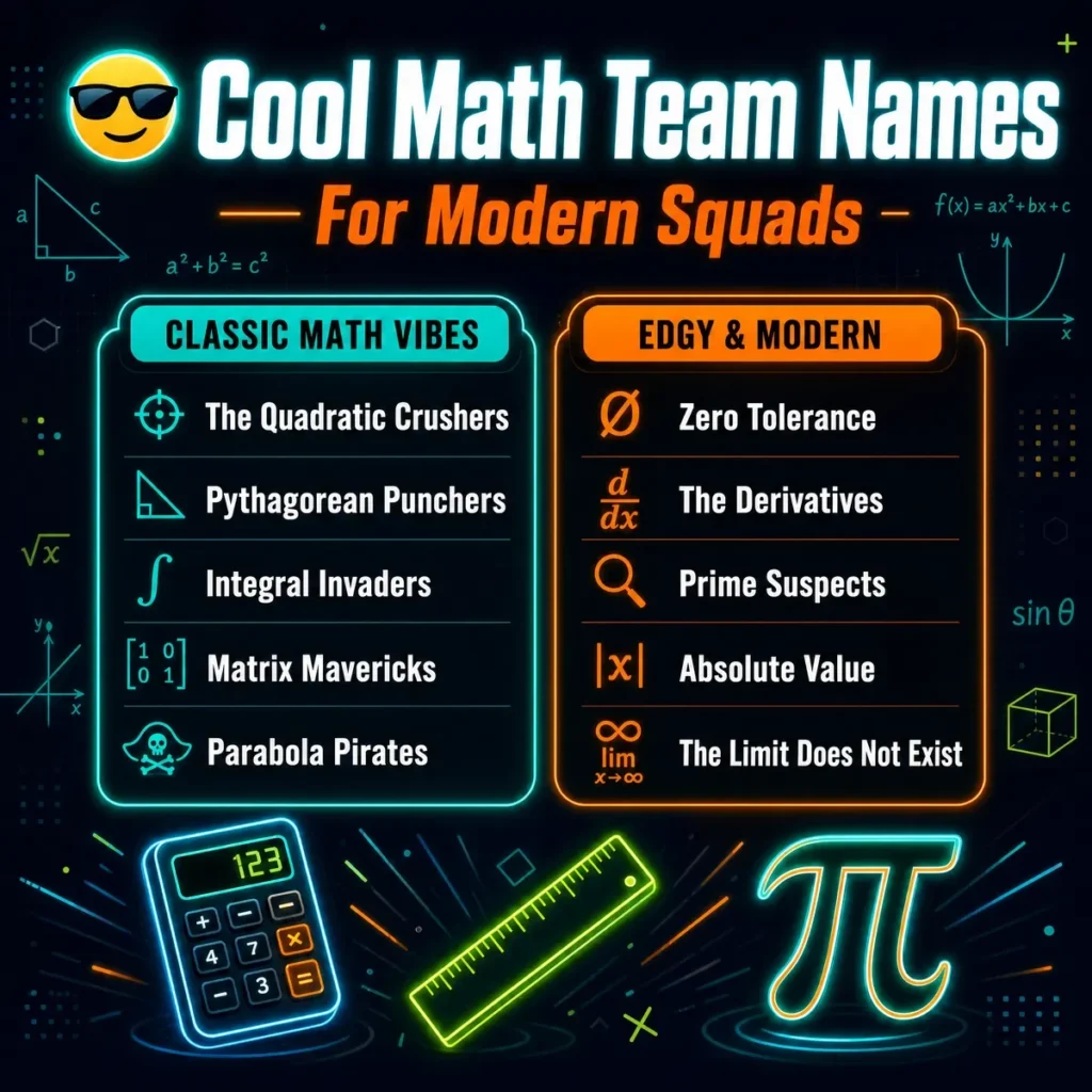 😎 Cool Math Team Names for Modern Squads