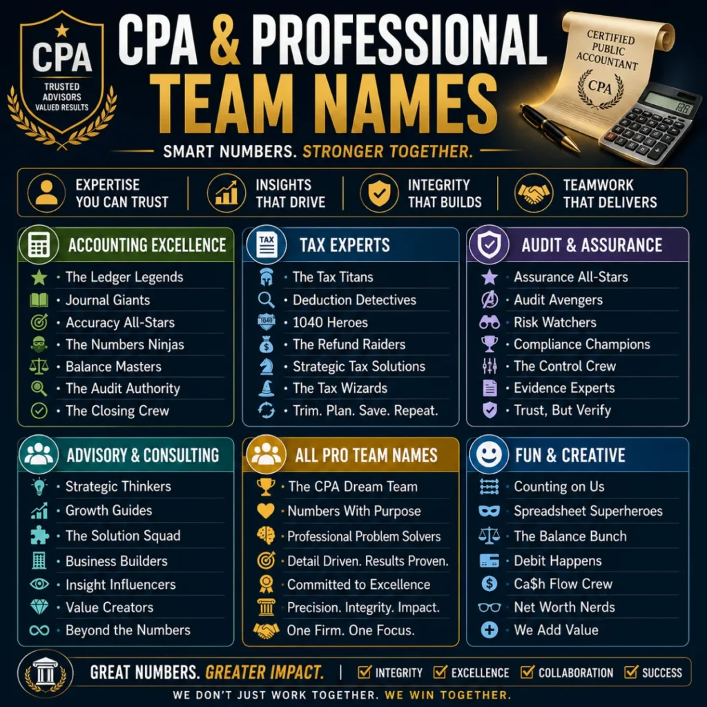 CPA & Professional Team Names 📜CPA & Professional Team Names 📜