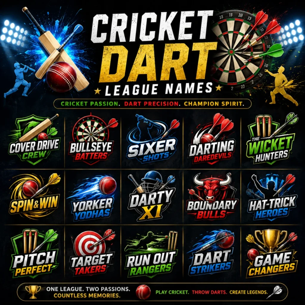 Cricket Dart League Names 🏏