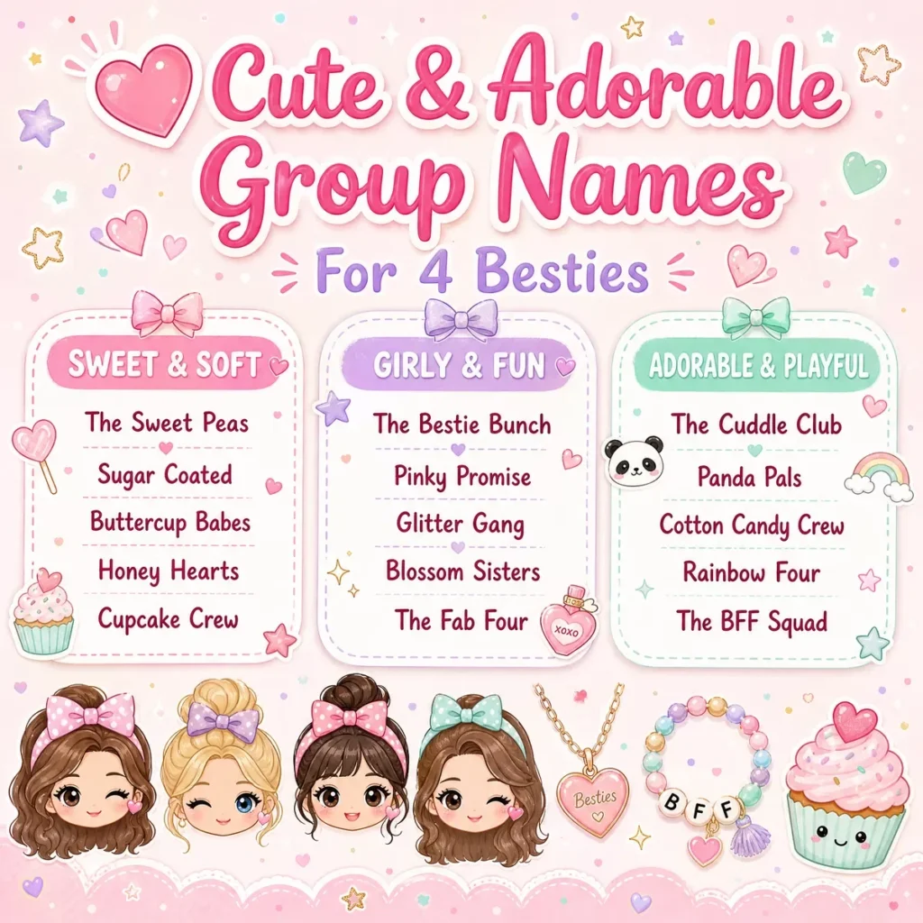 ๐ Cute & Adorable Group Names for 4 Besties