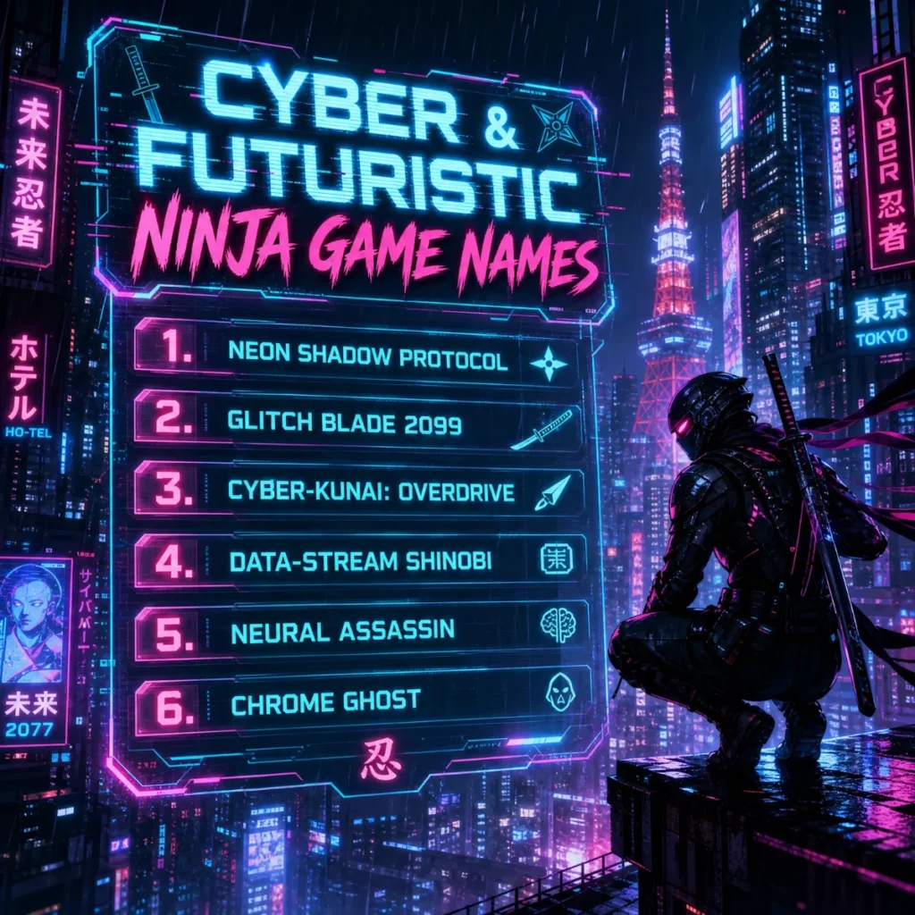 Cyber & Futuristic Ninja Game Names 🤖