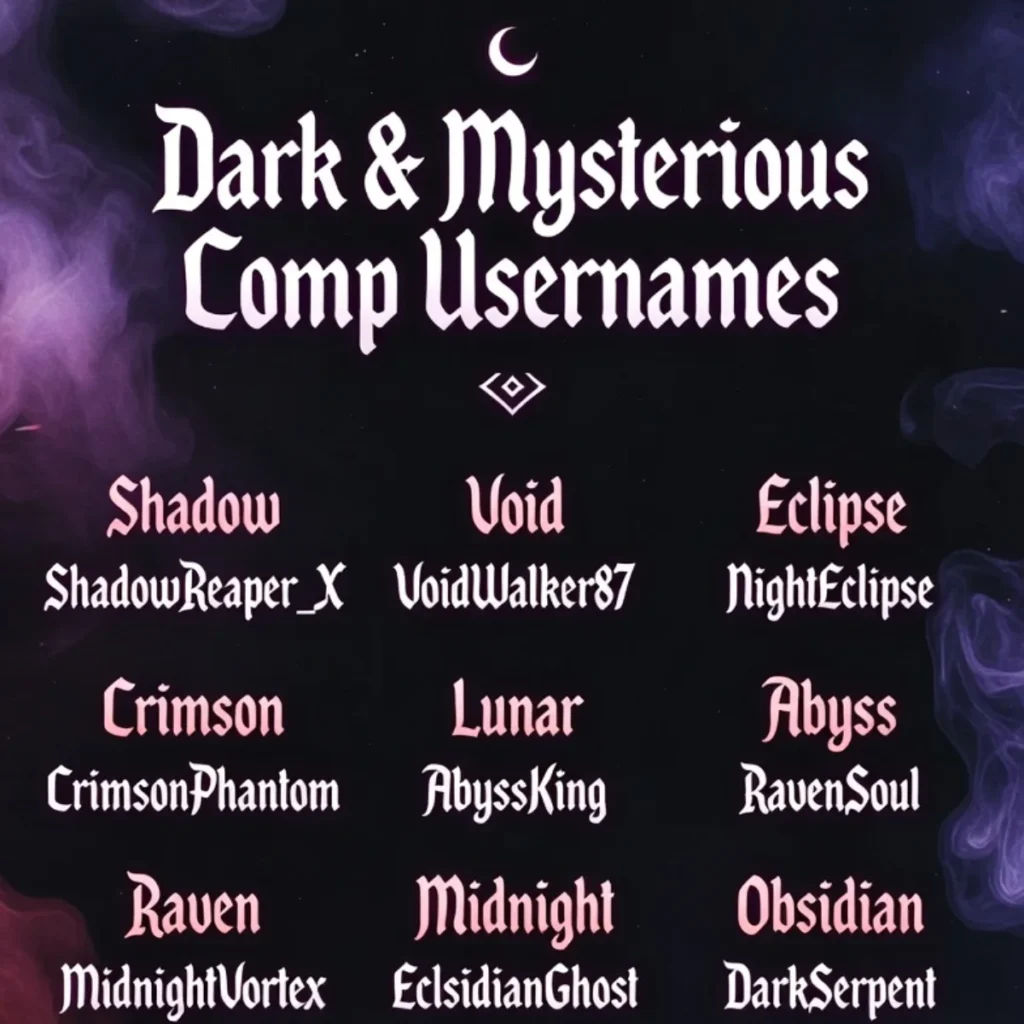 Dark & Mysterious Comp Usernames 🌙
