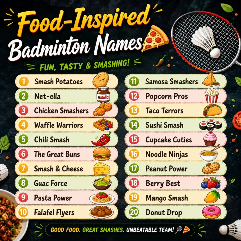 Food-Inspired Badminton Names 🍕