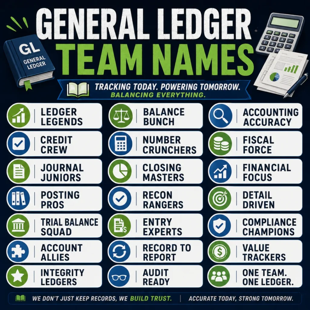 General Ledger Team Names 📚