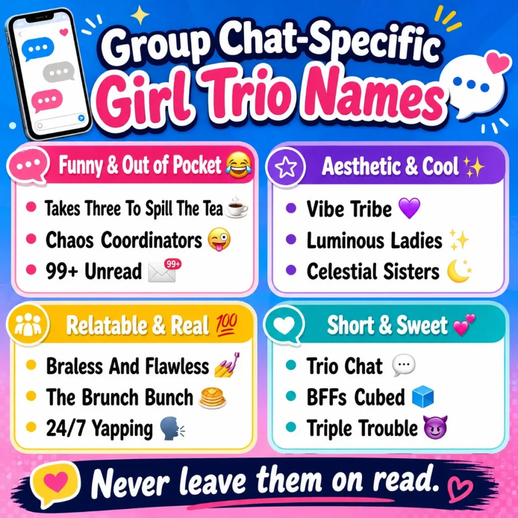 ๐ฑ Group Chat-Specific Girl Trio Names