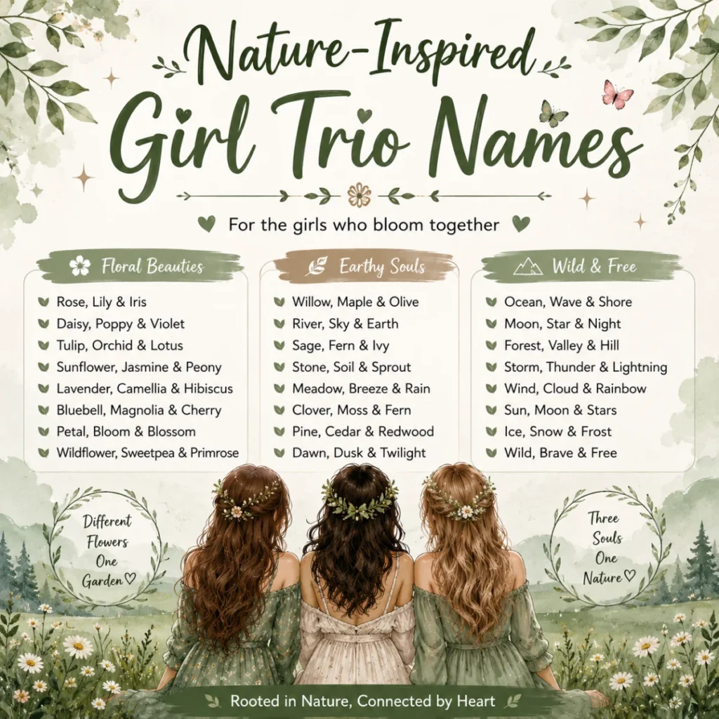 ๐ฟ Nature-Inspired Girl Trio Names