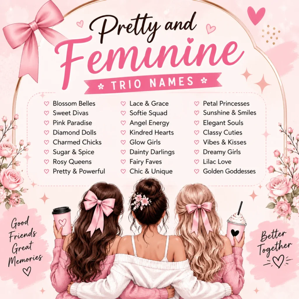 ๐ Pretty and Feminine Trio Names