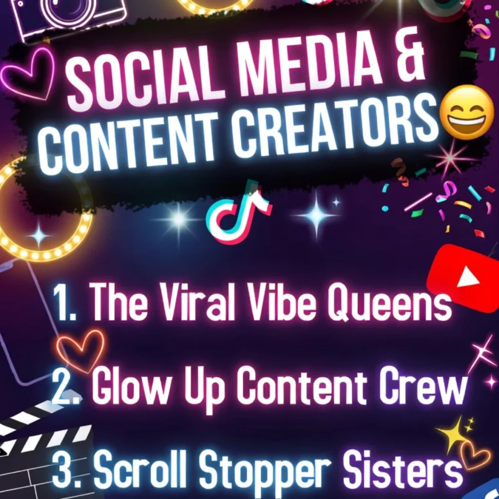 ๐ฑ Social Media & Content Creator Group Names for 4 Girls
