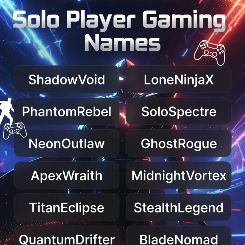 ๐ฆธโโ๏ธ Solo Player Gaming Names