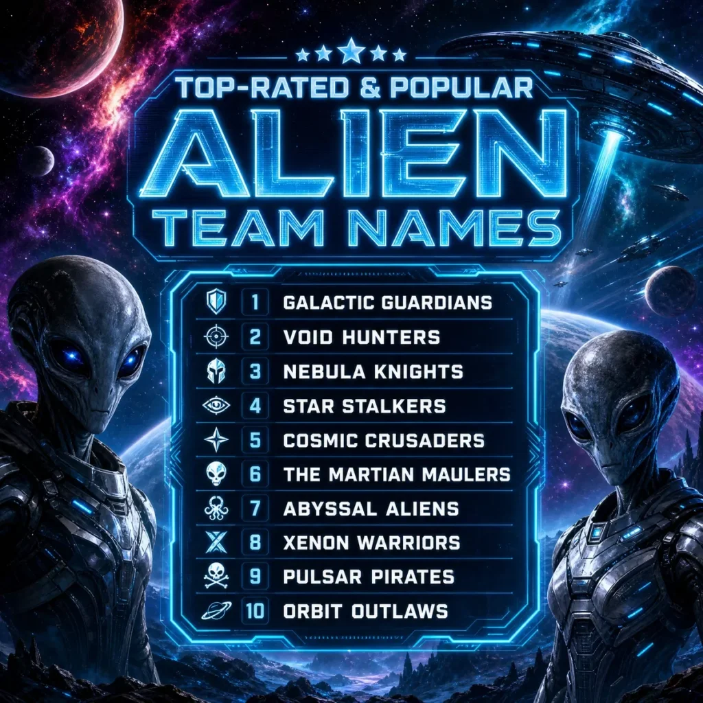 Top-Rated & Popular Alien Team Names ⭐