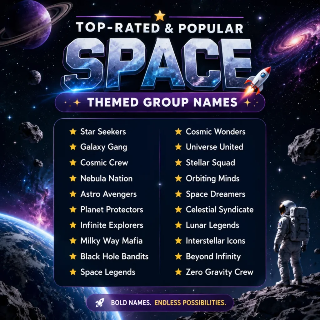 Top-Rated & Popular Space Themed Group Names โญ
