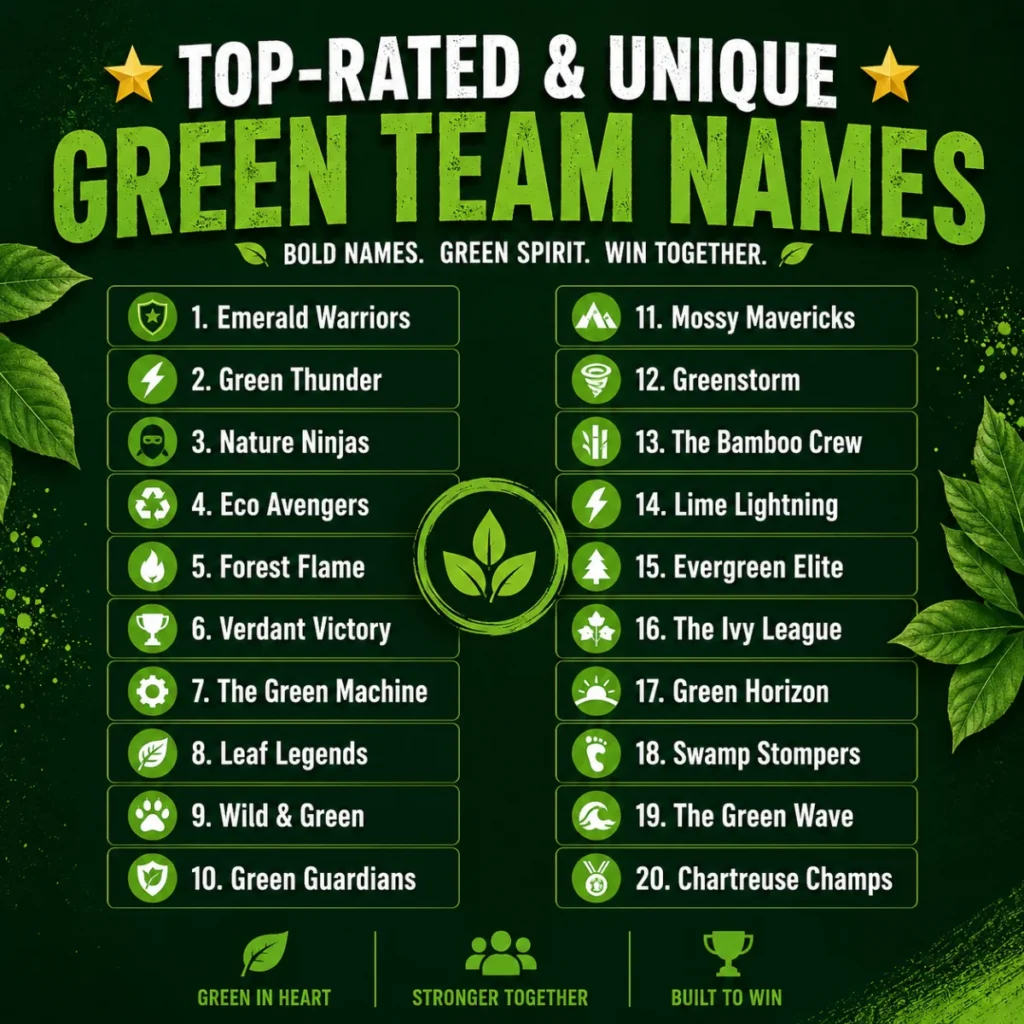 Top-Rated & Unique Green Team Names ⭐