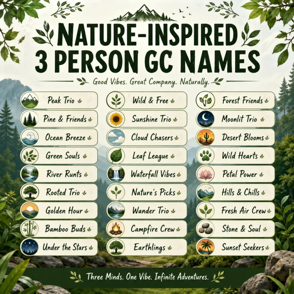 🌿 Nature-Inspired 3 Person GC Names