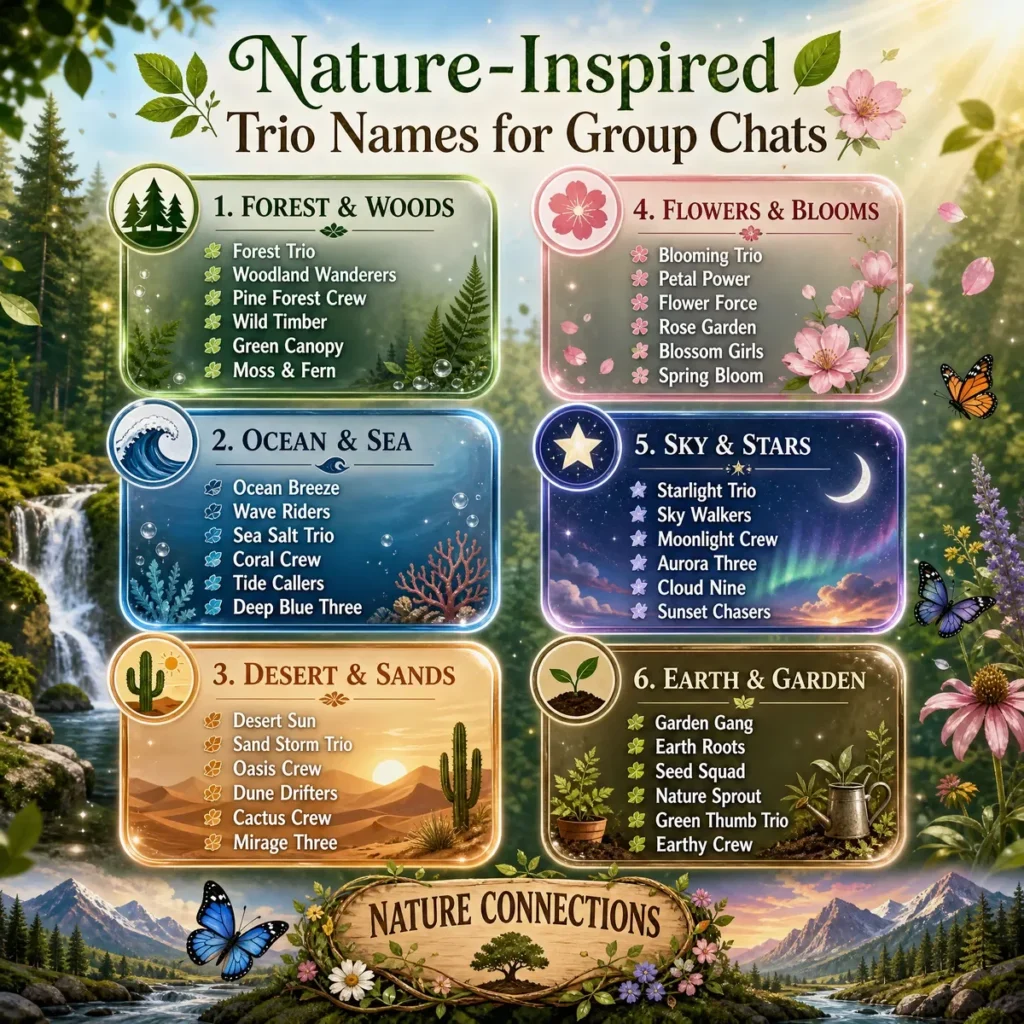 🌿 Nature-Inspired Trio Names for Group Chats