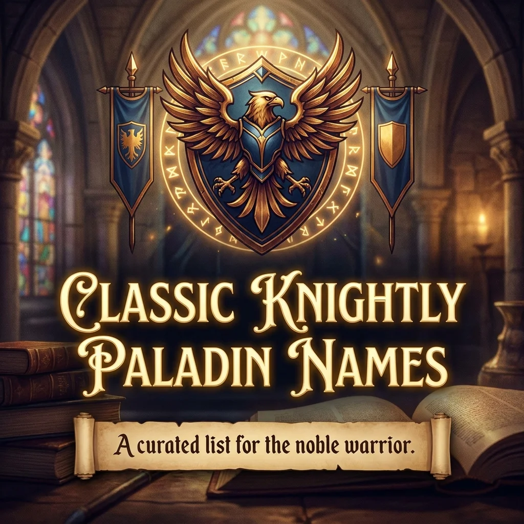 Classic knightly paladin names featuring noble, heroic, honorable, and medieval fantasy character ideas