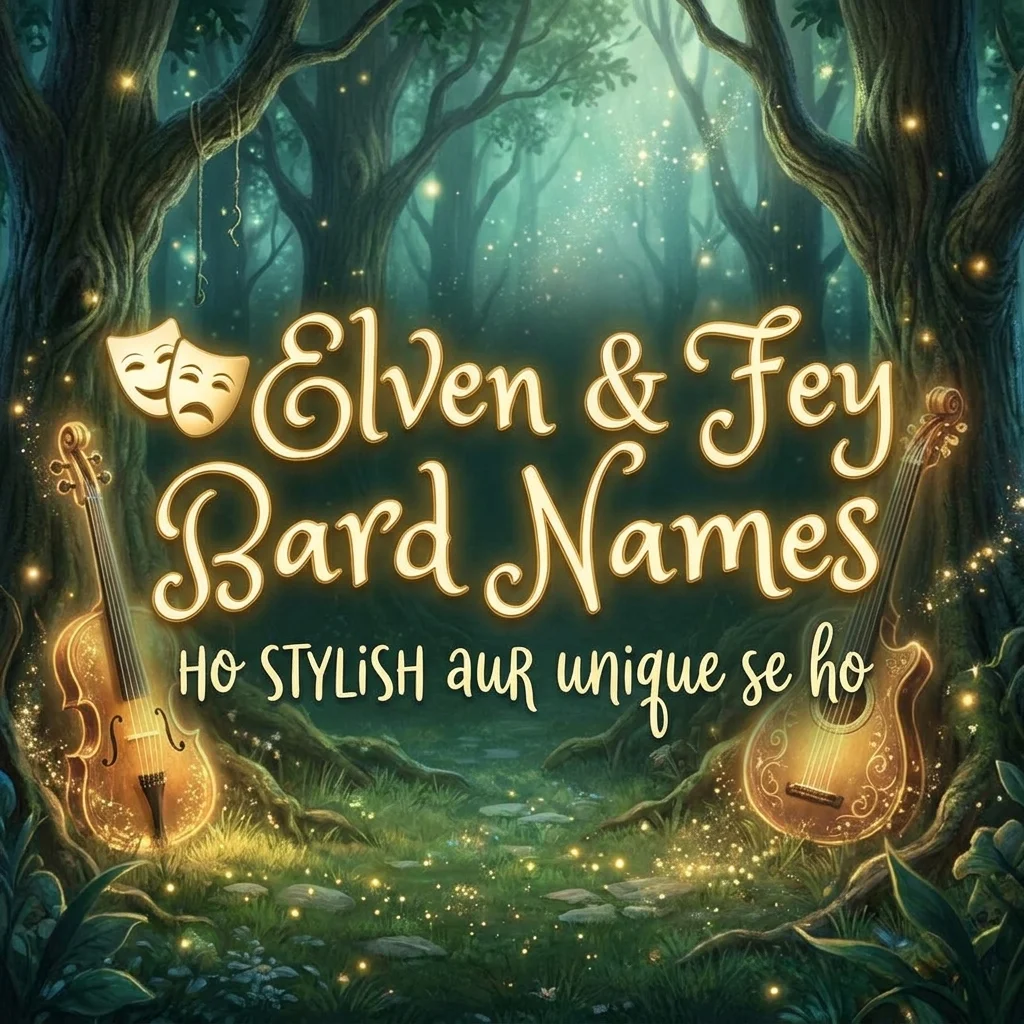 Elven and fey bard names featuring magical, enchanting, elegant, mystical, and fantasy-inspired character ideas