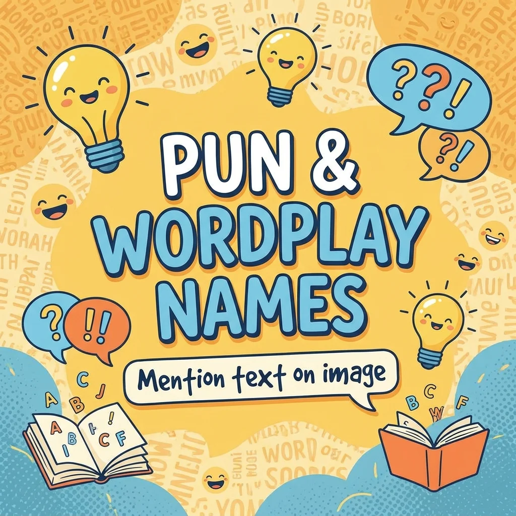 Pun and wordplay names with funny, clever, and creative ideas for groups and teams