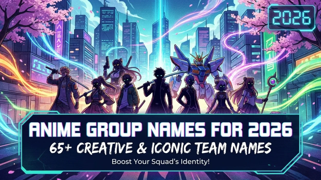 Anime group names for 2026 featuring creative, iconic, and unique team name ideas