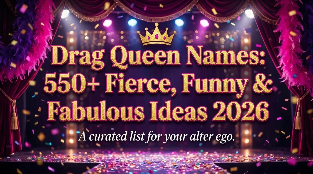 Drag queen names with 550+ fierce, funny, and fabulous ideas for 2026