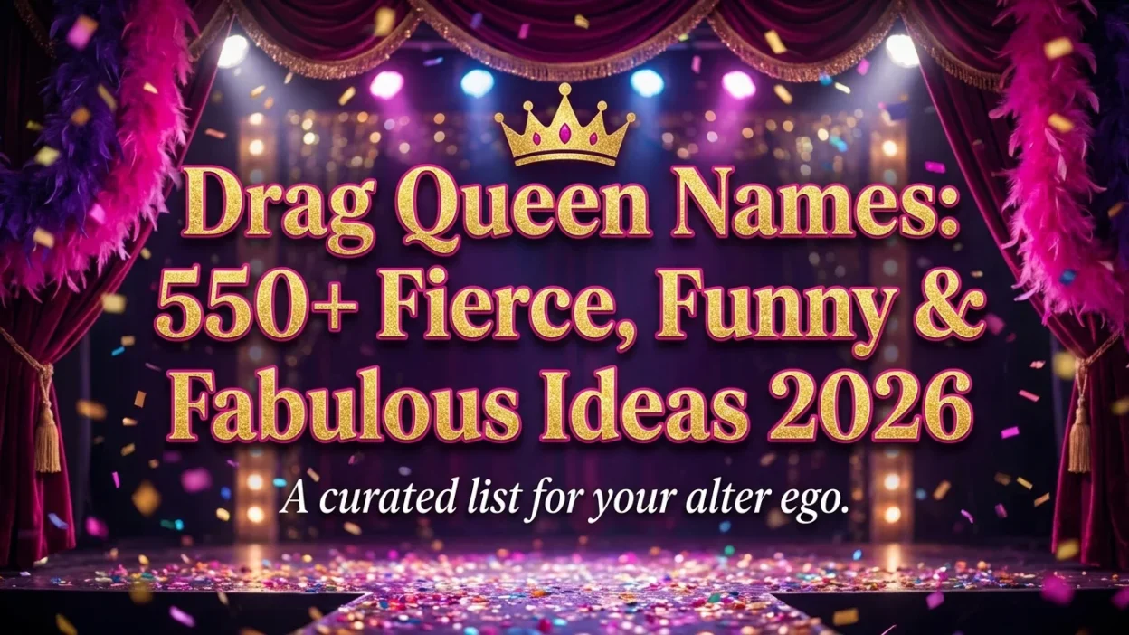 Drag queen names with 550+ fierce, funny, and fabulous ideas for 2026