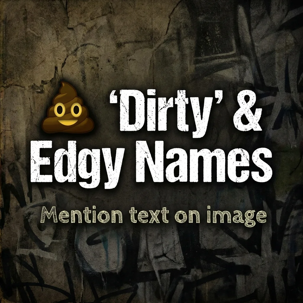 Dirty and edgy names with bold, cheeky, and rebellious ideas