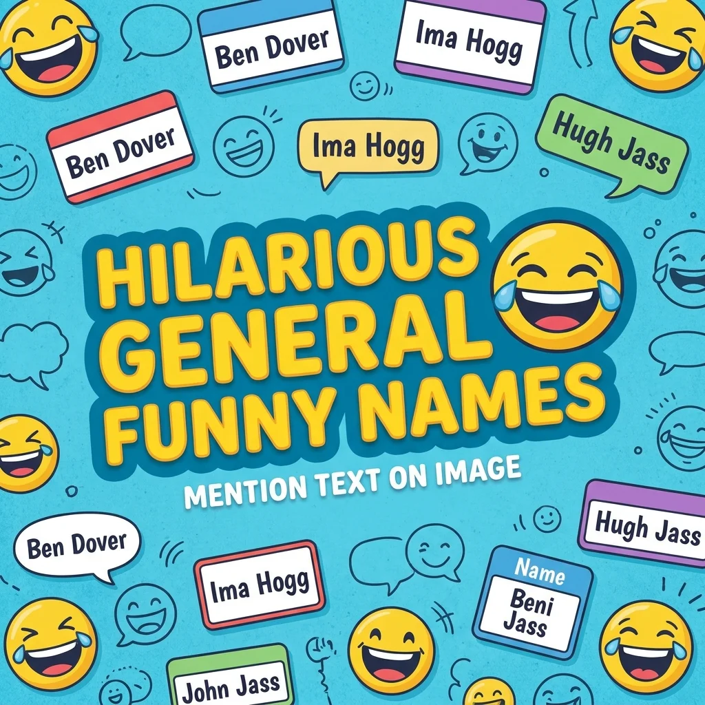 Hilarious general funny names with playful, clever, and laugh-out-loud ideas
