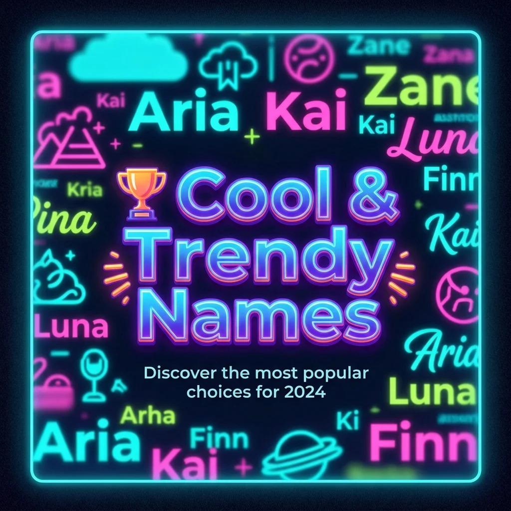 Cool and trendy names featuring stylish, modern, and creative name ideas