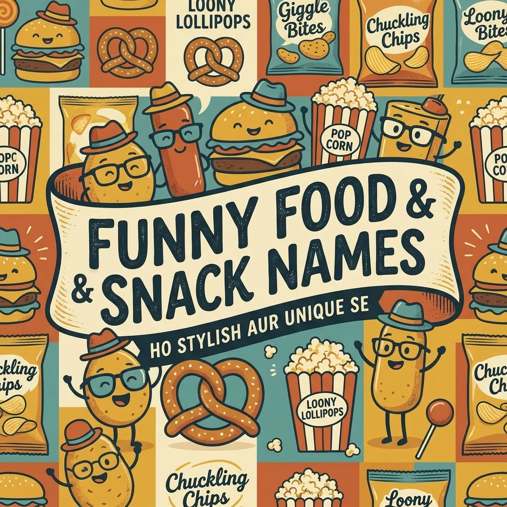 Funny food and snack names with playful ideas for teams, groups, pets, and creative use