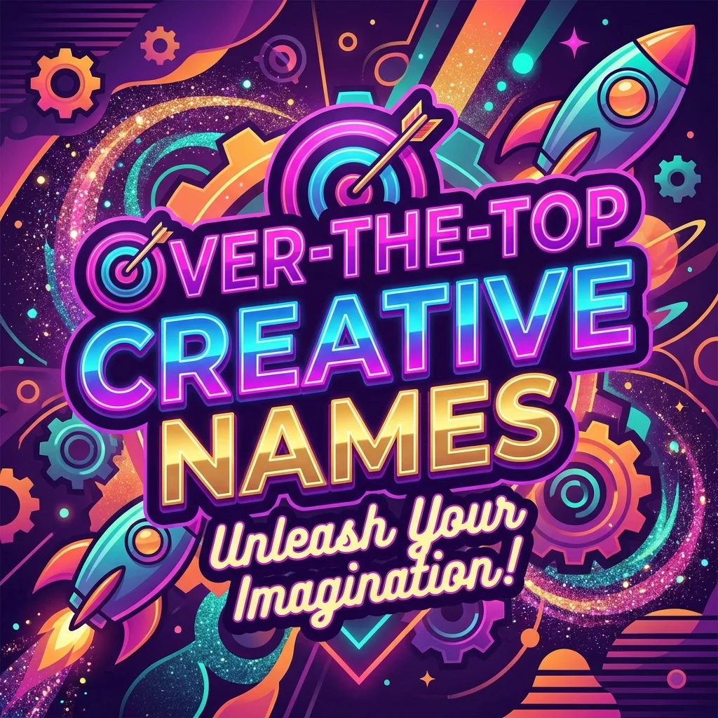 Over-the-top creative names featuring bold, wild, unique, and imaginative naming ideas