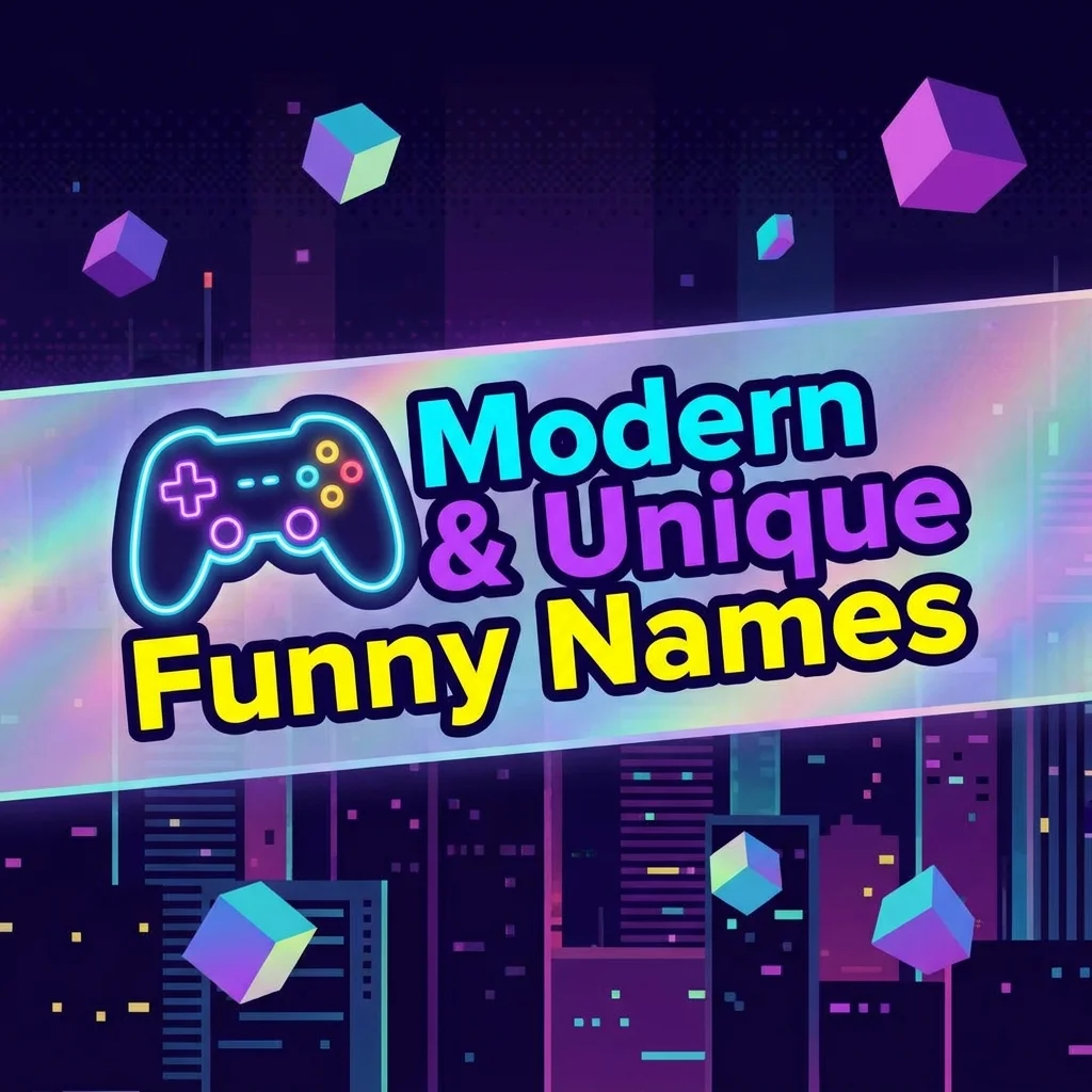 Modern and unique funny names featuring clever, creative, playful, and memorable name ideas