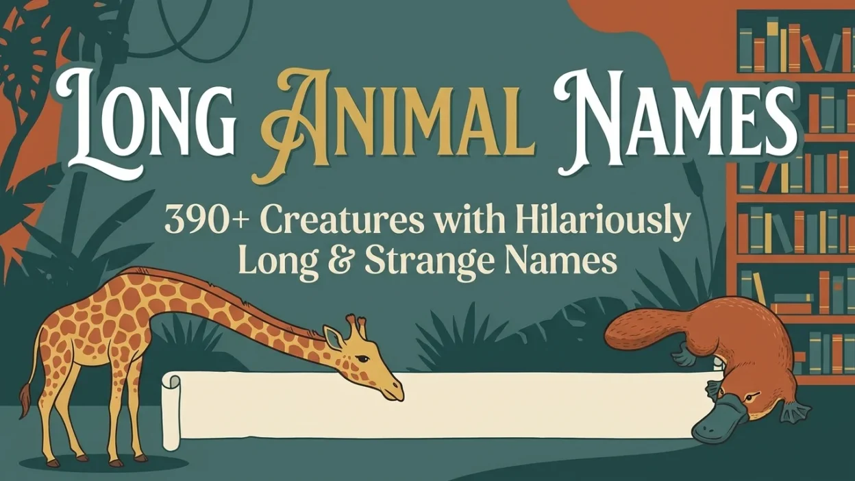 Long animal names featuring 390+ creatures with hilariously long, unusual, and strange names