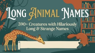 Long animal names featuring 390+ creatures with hilariously long, unusual, and strange names