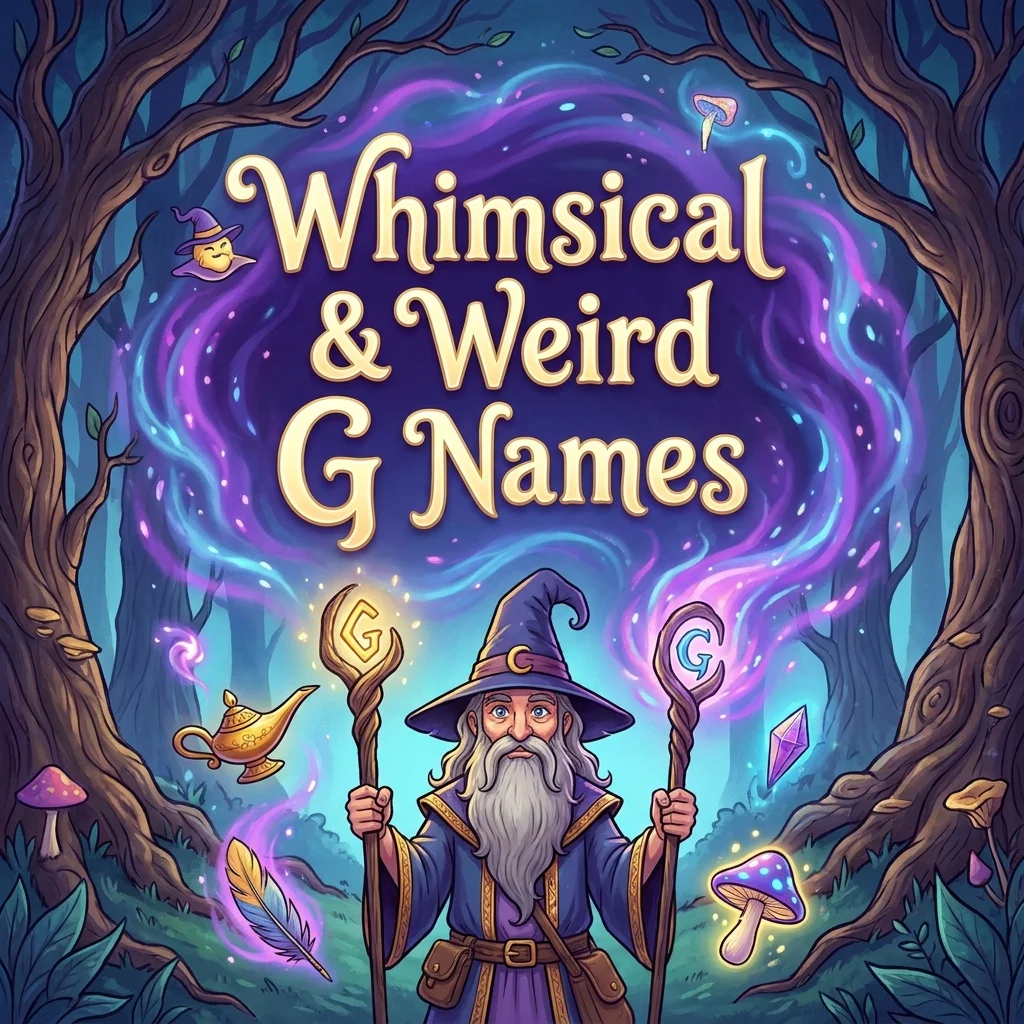 Explore whimsical and weird G names filled with quirky sounds, playful ideas, and a touch of fantasy.
Whimsical and weird G names with quirky, magical, and creative name ideas