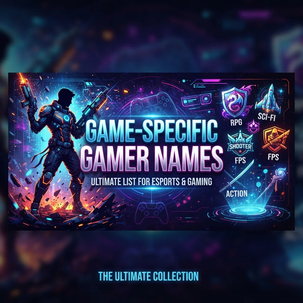 Game-specific gamer names with cool, unique, creative, and memorable ideas for popular games