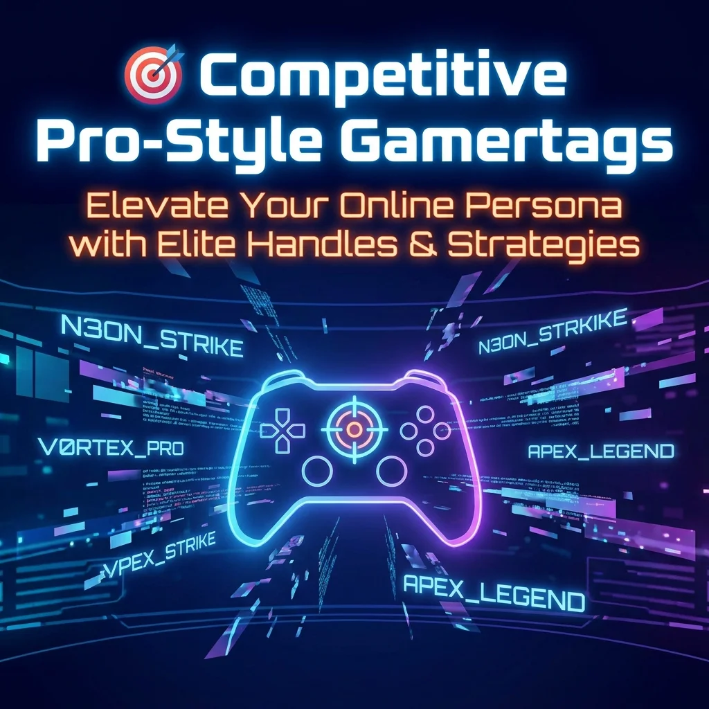 Competitive pro-style gamertags featuring sharp, skilled, powerful, and esports-inspired gaming username ideas