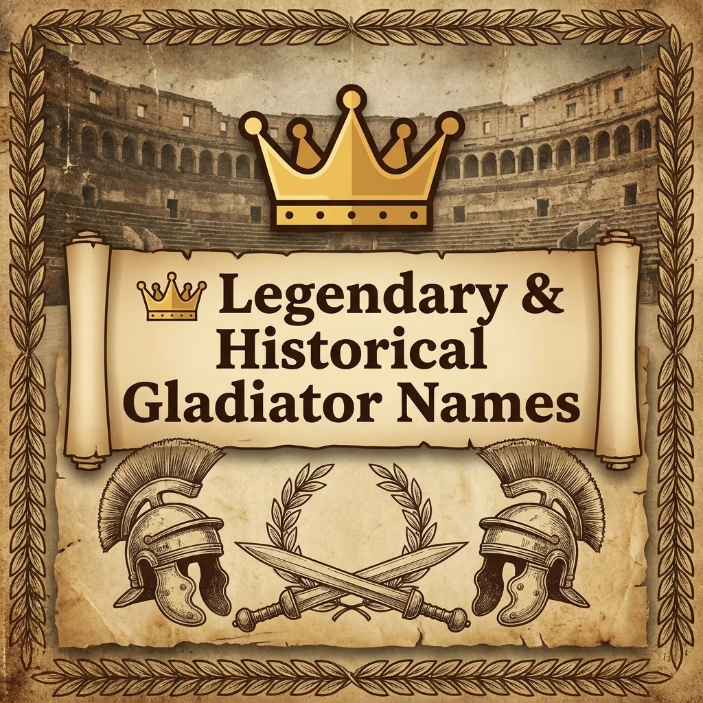 Legendary and historical gladiator names inspired by famous ancient warriors