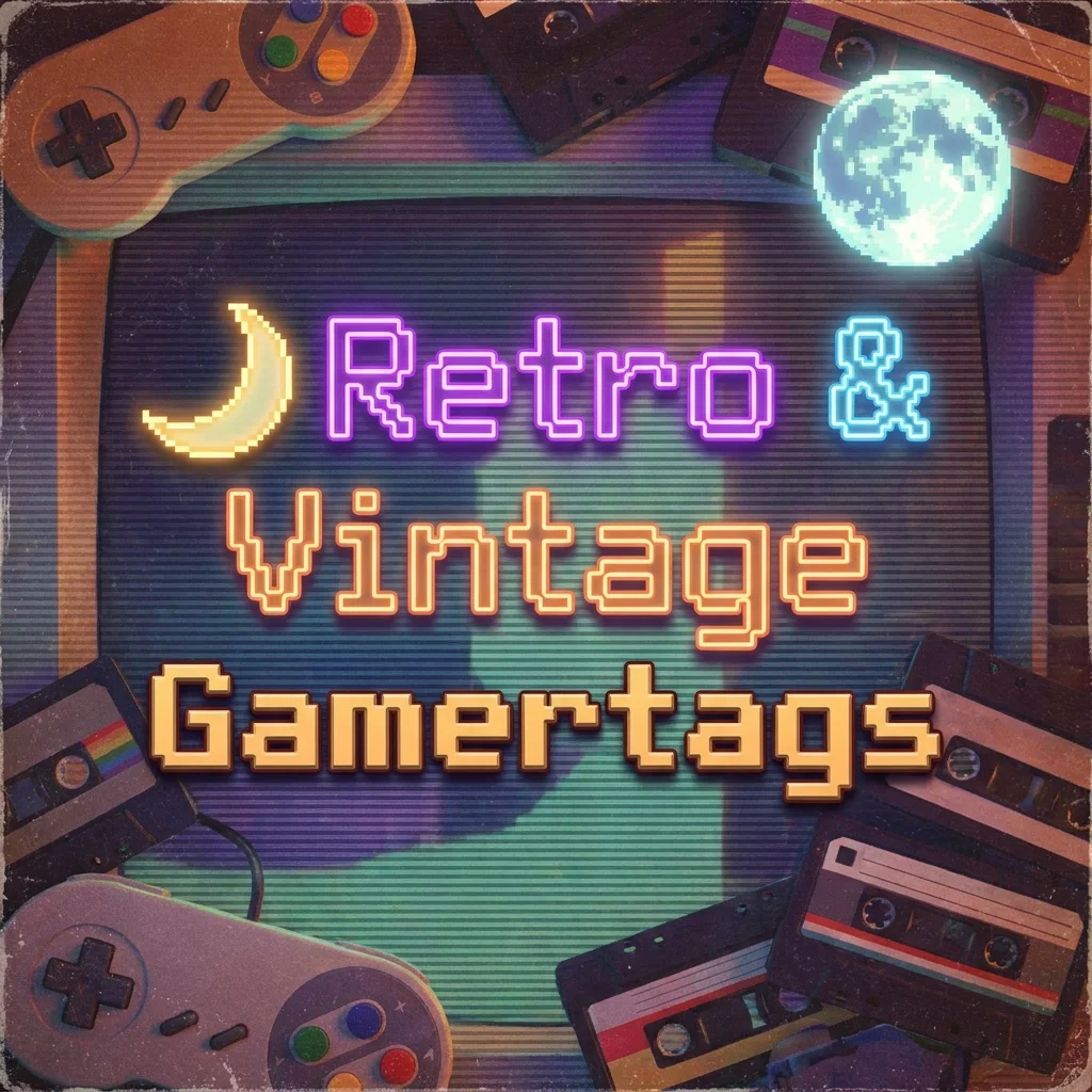 Retro and vintage gamertags featuring nostalgic, classic, cool, and old-school gaming name ideas