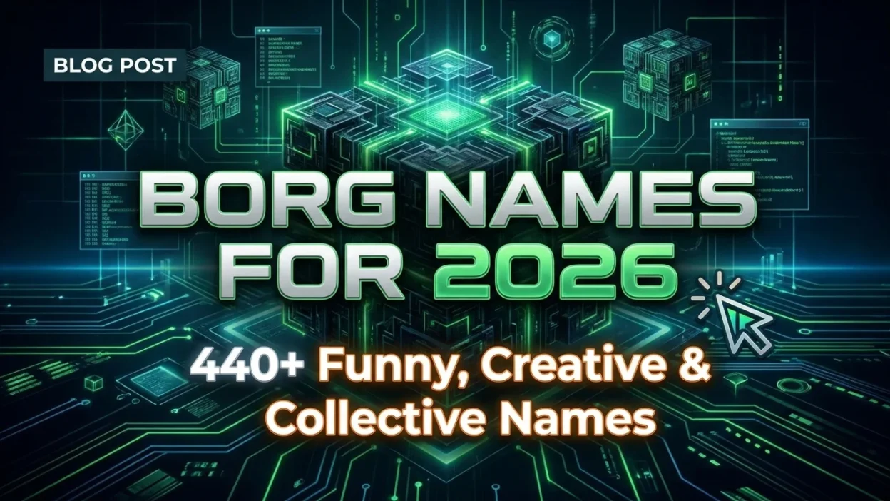 Borg names for 2026 featuring 440+ funny, creative, futuristic, and collective-inspired name ideas