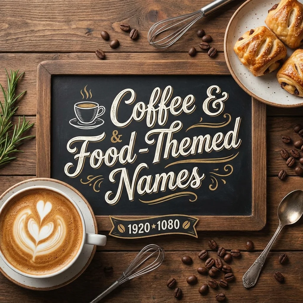 Coffee and food-themed names featuring funny, cute, creative, and deliciously inspired name ideas