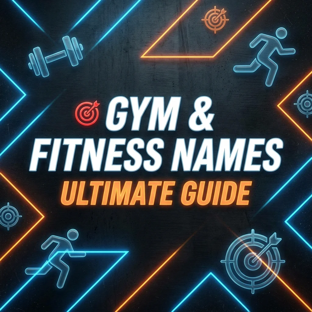 Gym and fitness names featuring strong, motivating, energetic, and creative workout name ideas