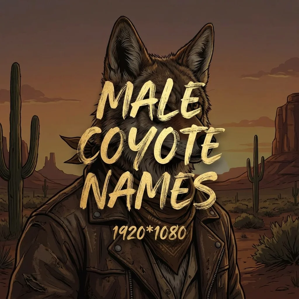 Male coyote names featuring strong, wild, unique, and memorable name ideas for coyote characters